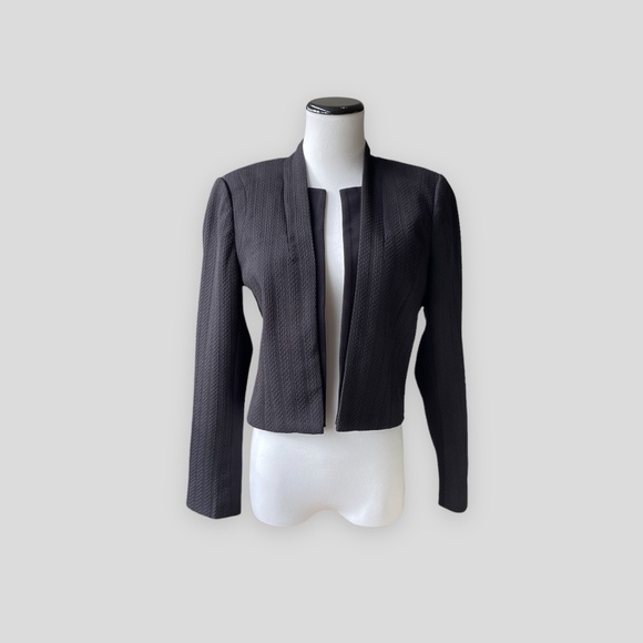 WHBM Black Cropped Jacket Size 8P - Picture 1 of 7